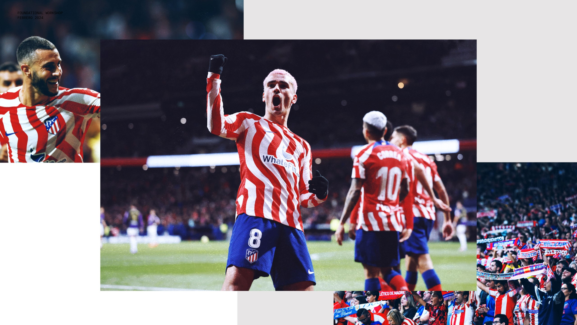 Jugadores del Atlético de Madrid en la nueva web