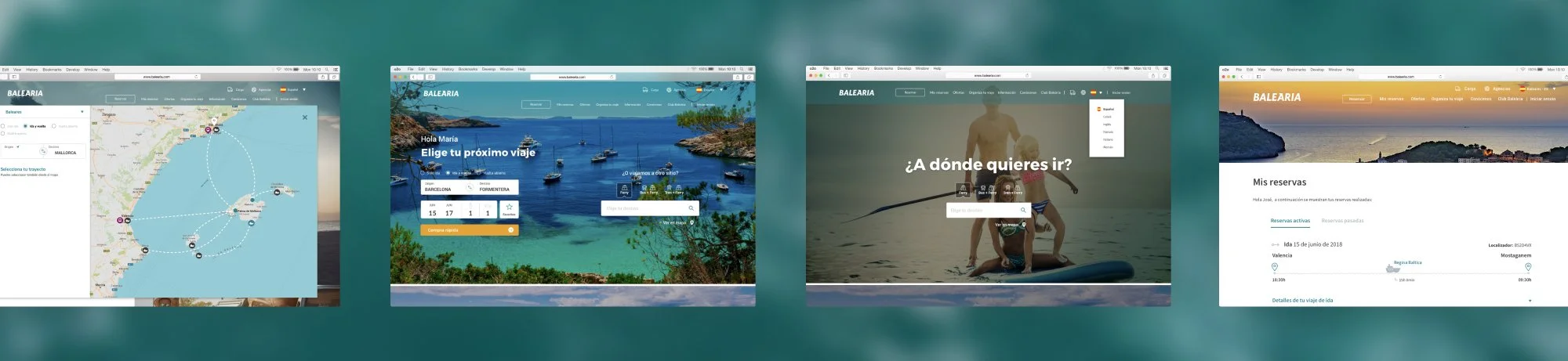 Páginas del sitio web de escritorio