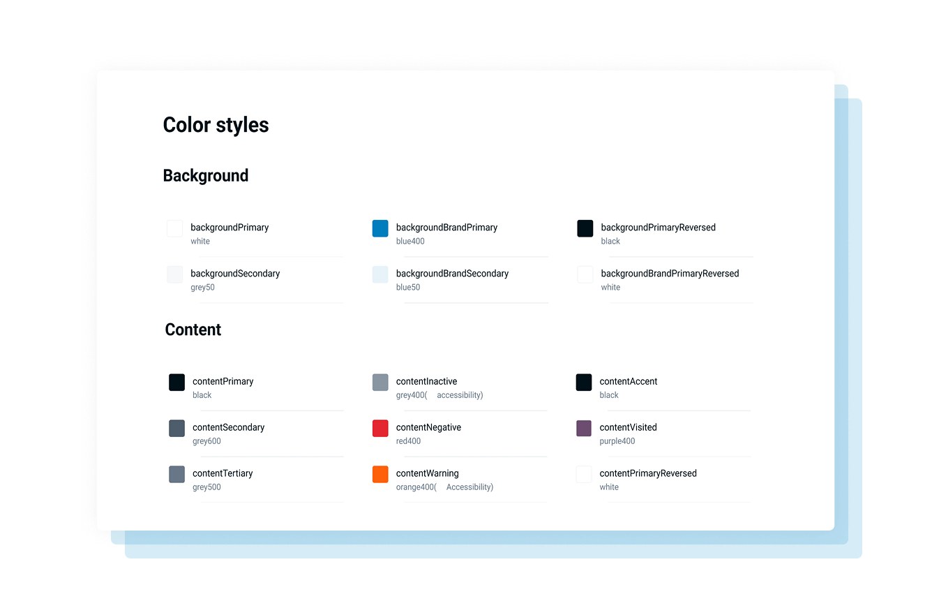 Paleta de color y estilos del design system