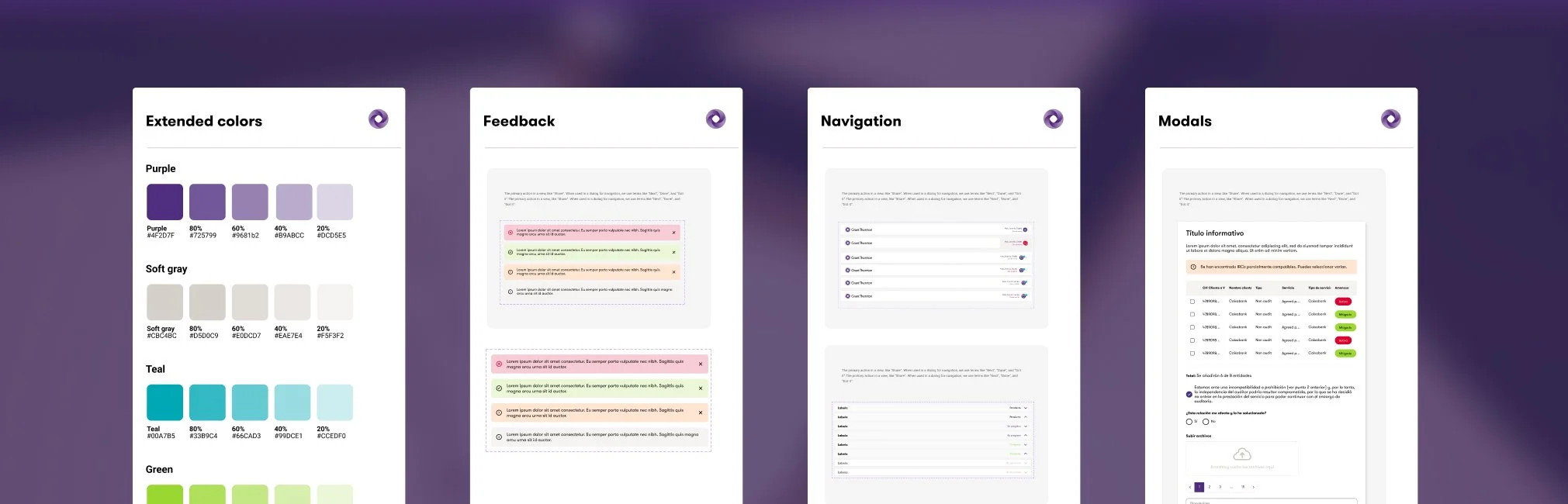 Pantallas del design system