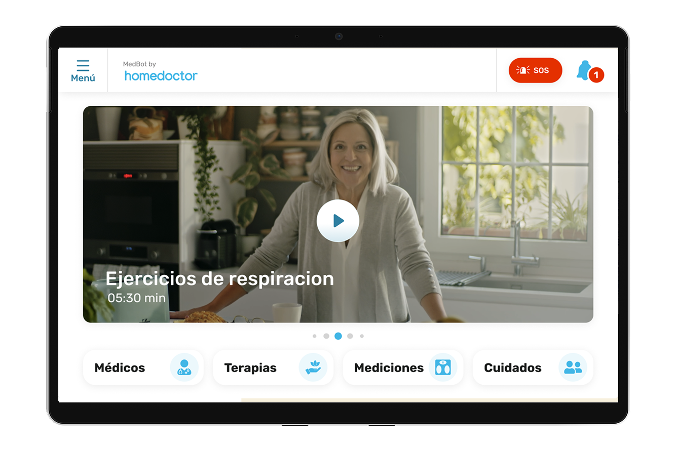 Pantalla de la app Homedoctor