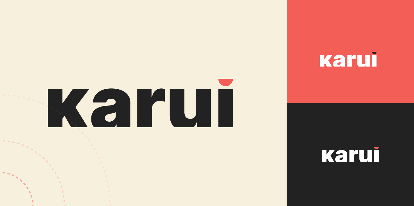 Diseño gráfico con el logotipo de Karui