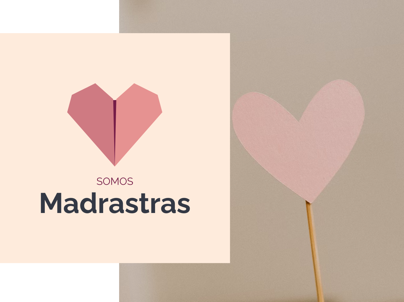 Cartel con corazón de origami